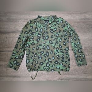 Jealous Tomato Animal Print Camo Jacket Streetwear Oversized Womens Size Small